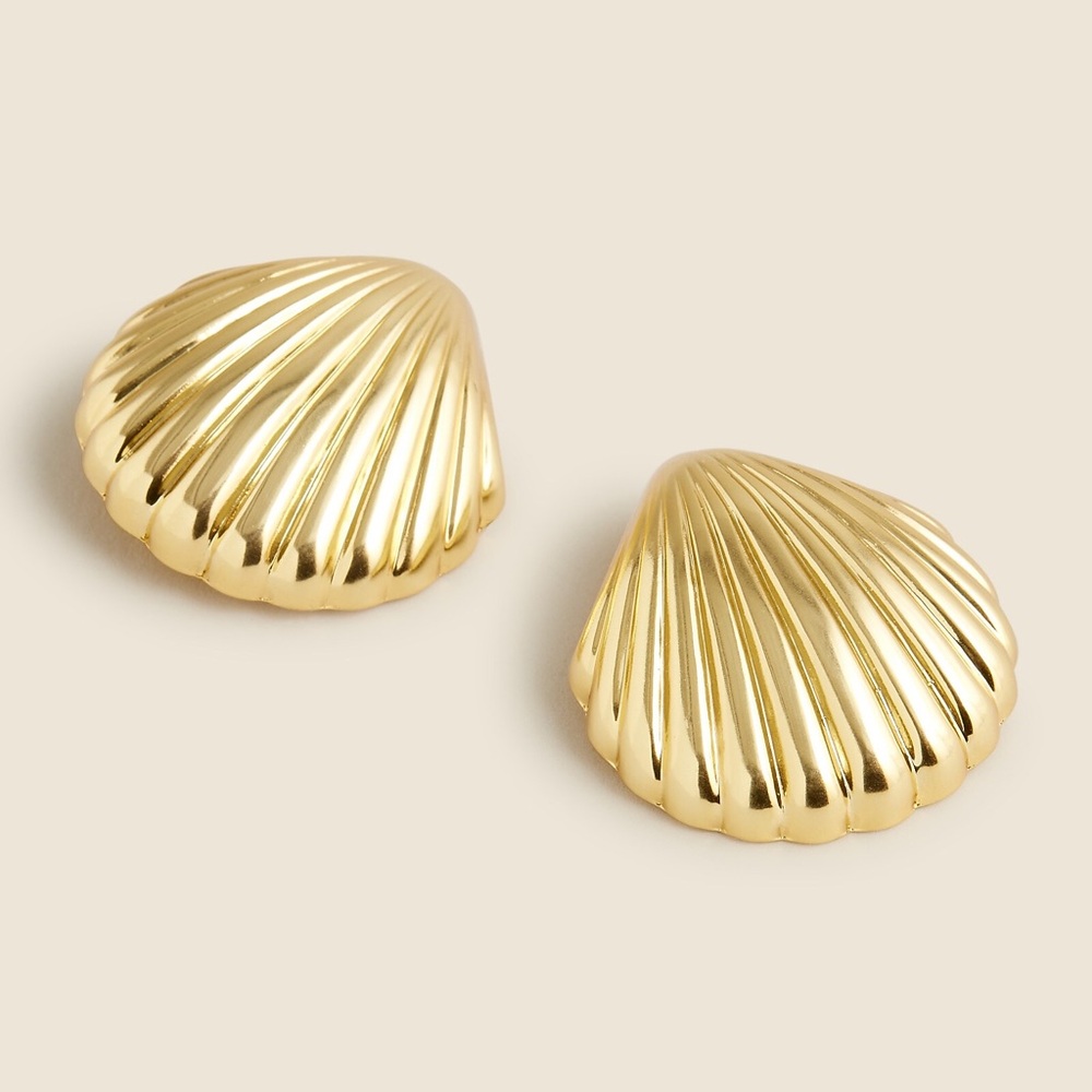 J. Crew Oversized Shell Earrings in Selver